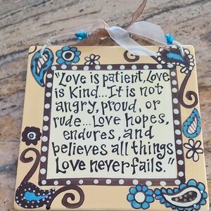 Decorative Wall Plaque with Inspirational Quote